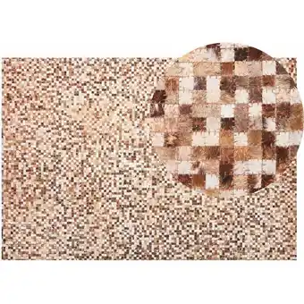 ManoMano Beliani - Teppich Leder braun/beige Mosaik 140 x 200 cm Torul - Braun Angebot