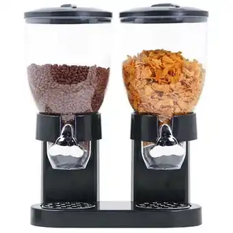 ManoMano Müslispender doppelt,Cornflakesspender Haloyo Double Cereal Dispenser,Doppel-Spender,für Müsli, Cornflakes und Cerealien,35 x Angebot