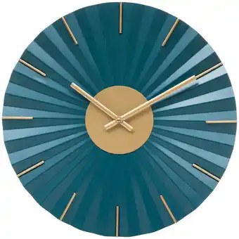 ManoMano Atmosphera - Wanduhr jil, blau, goldene Uhrzeiger, ø 45 cm Angebot