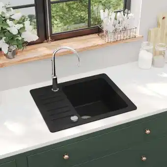 ManoMano Bonnevie - Küchenspüle Granitspüle Einzelbecken Waschbecken - Schwarz BV899032 Schwarz Angebot