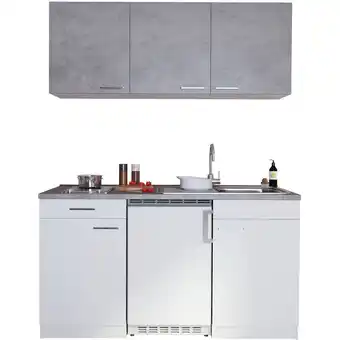 ManoMano Respekta - Küche Miniküche Singleküche Küchenzeile Pantry Weiß Beton Luis 150 cm Angebot