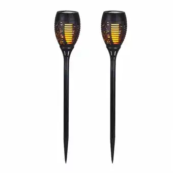 ManoMano Velamp OLYMPIA XL, 2er-Set Solar-Gartenpfähle 59cm mit Flammen-Effekt, solarbetriebene LED-Leuchte Angebot