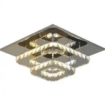 ManoMano Led Kristall-Deckenleuchte, Edelstahl, 30W, Moderne quadratische Deckenleuchte, Schlafzimmer, Regulierbares Licht (Silber) -  Angebot