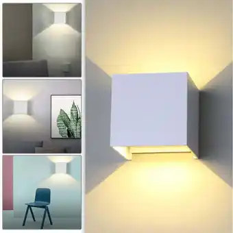 ManoMano Randaco - led Wandleuchte Außen Wohnzimmer Wandlampe IP65 Treppen Keller Flur Esszimmer 12W Weiß Warmweiß - Weiß Angebot