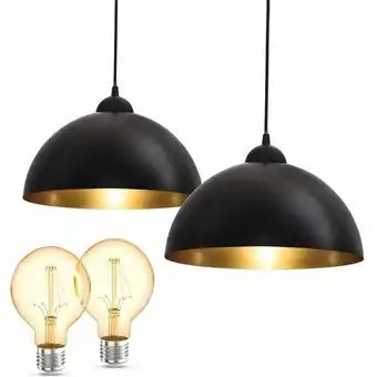 ManoMano Design Pendelleuchte schwarz-gold Hänge-Leuchte Küche inkl. E27 Leuchtmittel Angebot