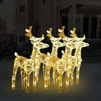 ManoMano LED-Rentiere 4 Stk. Weihnachtsdekoration für Innen und Außen Warmweiß 160 LEDs Acryl FUCIA16843 Maisonchic Angebot