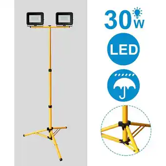 ManoMano Randaco - led Fluter mit Stativ Strahler Außen Baustrahler IP66 Flutlicht für Garten Hinterhof Hof 2X30W Kaltweiß - Schwarz Angebot