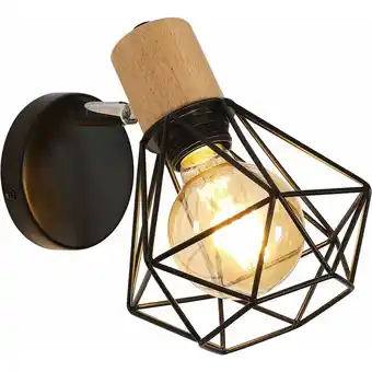 ManoMano Goeco - Wandleuchte Innen Holz Retro Wandlampe E27 Basis Für Schlafzimmer, Wohnzimmer, Flur, Diele(Glühbirne nicht enthalten) Angebot