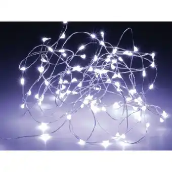 ManoMano LED-Lichterkette, Silberdraht, 80 LEDs, kaltweiß, Batteriebetrieb Angebot