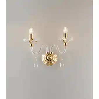 ManoMano Riflesso Twin 2 Light Candle Wandleuchte Gold, Kristall 40x35x18cm - Fan Europe Angebot