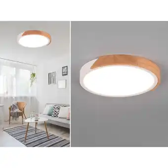 ManoMano Reality Leuchten - led Deckenleuchte jano rund Ø31cm Weiß-Holzoptik, 3 Stufen Dimmer Angebot