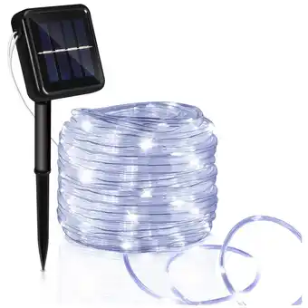 ManoMano Solar Lichtschlauch LED Lichterschlauch Lichterkette Außen Lichternetz Kaltweiß 20M - Kaltweiß Angebot