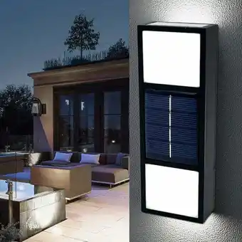 ManoMano 2er-Pack Außenwandleuchte (weißes Licht), Solarleuchte, Solar-Wandleuchte, Downlights für den Außenbereich, Sonnenlicht, IP65 Angebot