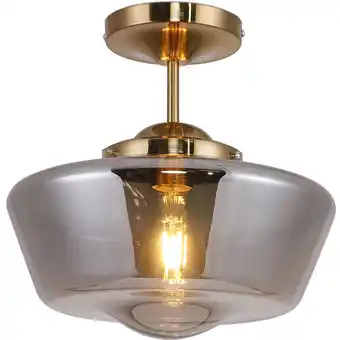 ManoMano Privatefloor - Deckenlampe - Vintage-Stil Pendelleuchte - Suki Grau transparent - Glas, Metall - Grau transparent Angebot