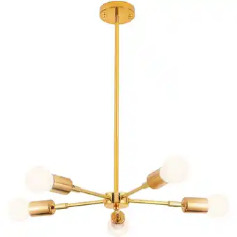 ManoMano Gold-Deckenlampe - Hängeleuchte im Design - 5 Arme - Tristan Gold - Metall - Gold Angebot