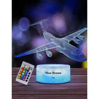 ManoMano Flugzeug-Nachtlicht für Kinder, 3D-Illusions-Nachtlampe, 16 wechselnde Farben mit Fernbedienung, Schlafzimmerdekoration, Gesc Angebot