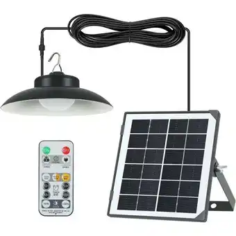 ManoMano Delaveek - Schwarze Solar-Außenleuchte mit Fernbedienung, 360° einstellbarem Panel, 3 Helligkeitsstufen, IP65 wasserdicht, Pe Angebot