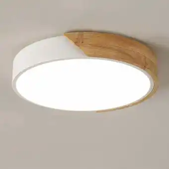 ManoMano Goeco - LED-Deckenleuchte aus Holz, 30 w, moderne runde Deckenleuchte, Neutralweiß 4500 k, Deckenleuchte für Schlafzimmer, Ba Angebot