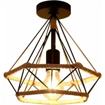 ManoMano Goeco - Deckenleuchte Vintage E27 Basis Cage Deckenlampe Für Küche Esszimmer Schlafzimmer Flur Flur Eingang Balkon Schwarz (G Angebot