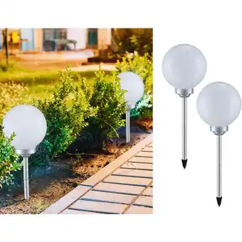 ManoMano Meinewunschleuchte - led Solarkugeln Garten - 2er set, Leuchtkugel ø 25cm mit Erdspieß Angebot