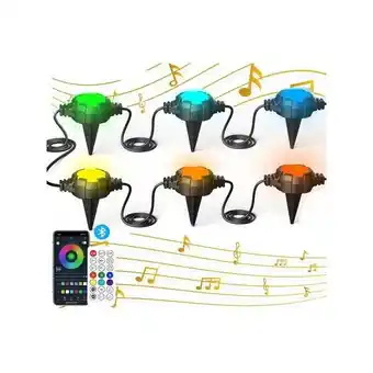 ManoMano Trade Shop Traesio - solar dämmerung led rgb lichterkette rgbw smart bluetooth IP65 licht 13 mt Angebot