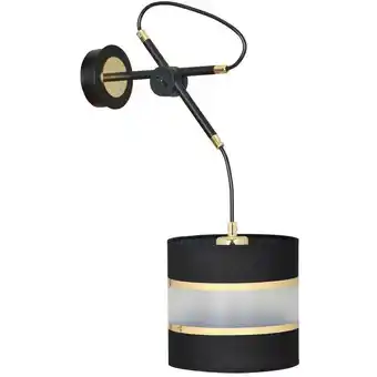 ManoMano Emibig korno Schwarze Wandlampe mit schwarzen, goldenen Stoffschirmen, 1x E27 Angebot