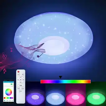 ManoMano SWANEW 36W LED Deckenleuchte mit modernem Sternenhimmel-Effekt, dimmbar, Panellampe und Bluetooth-Musik - RGB Angebot