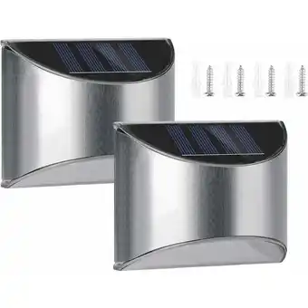 ManoMano RHAFAYRE Solar-Wandleuchten für den Außenbereich, Edelstahl-Solar-LED-Wandsicherheitslampe, superhelle, wasserdichte Beleucht Angebot