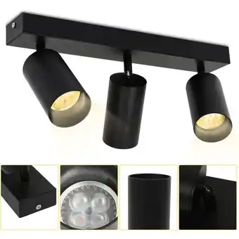 ManoMano Deckenleuchte Deckenleuchten Deckenspots Strahler led Deckenstrahler 3-flammig schwenkbar Deckenspot 4W - Schwarz - Randaco Angebot