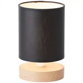 ManoMano Brilliant - Lampe, Vonnie Tischleuchte schwarz/holzfarbend, Metall/Holz/Textil, 1x A60, E27, 25W,Normallampen (nicht enthalte Angebot