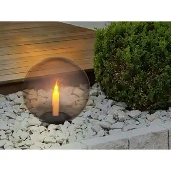 ManoMano LED Solarkugel mit Kerze - Leuchtkugel rauchfarbig Ø 25cm mit Erdspieß Angebot