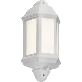 ManoMano Knightsbridge - Demi Lanterne Murale led avec Cellule Photoélectrique - Blanc 230V IP54 8W Angebot