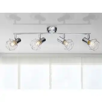 ManoMano Meinewunschleuchte - Industrial led Deckenstrahler Gitter Silber Chrom, 4-flammig Angebot