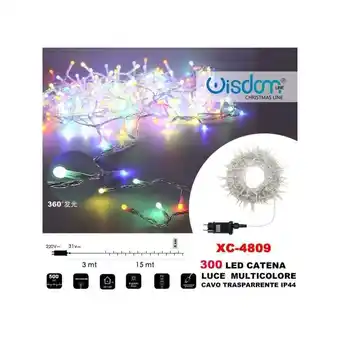 ManoMano Trade Shop Traesio - lichterkette 300 led glühwürmchen licht mehrfarbig transparentes kabel XC-4809 Angebot