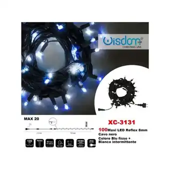 ManoMano Trade Shop Traesio - lichterkette 100 firefly led leuchten blau fest + weiss intermittierend XC-3131 Angebot