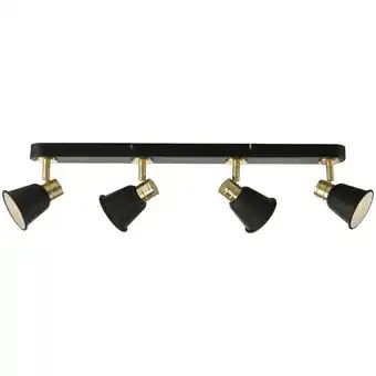 ManoMano Dar Lighting - dar fry - Spotlight Bar Schwarz & Roségold, 4x GU10 Angebot