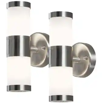 ManoMano Konstsmide - 2er-Set Wandleuchten modena Up-/Down-Light, GU9, Höhe 23 cm, IP44, opales Glas Angebot