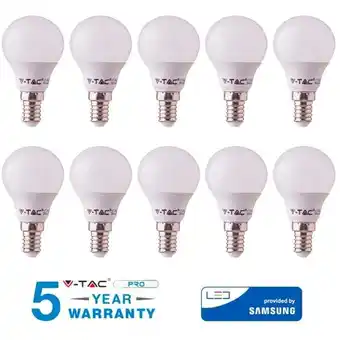 ManoMano V-tac - 10 led glühbirnen E14 samsung 7W 45W mini globo P45 VT-270 natürlich kalt warm Angebot