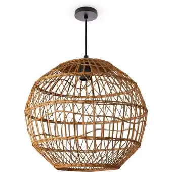 ManoMano Pendelleuchte Wohnzimmer Boho Korbleuchten Pendellampe Rattan Hängeleuchte Natur (Ø40cm), Pendelleuchte - Typ 6 - Paco Home Angebot