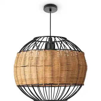 ManoMano Paco Home - Rattan Pendelleuchte Wohnzimmer Tischleuchte Boho Käfig Lampe Nachttisch Metall Natur (Ø30cm), Pendelleuchte - Ty Angebot