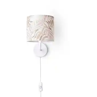 ManoMano Paco Home - Tischlampe Schreibtischlampe Wandlampe Stoff Nachttisch E14 Blumen Jungle Deko Wandleuchte - Weiß, Design 2 (Ø18  Angebot