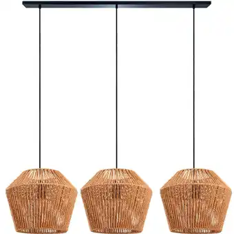 ManoMano Pendelleuchte Esstisch Korb Boho Hängelampe Esszimmer Lampe E27 Rattan Pendelleuchte - Schwarz, Natur (Ø33cm) - Paco Home Angebot