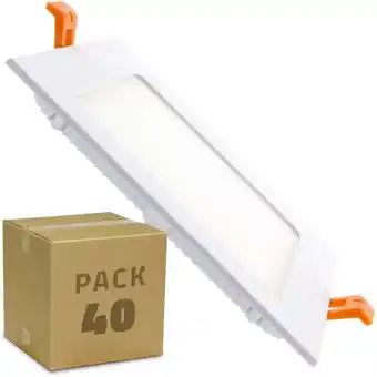 ManoMano 40er Pack LED-Deckeneinbauleuchte 12W Eckig SuperSlim Neutral Weiss Schnitt 155x155mm Angebot