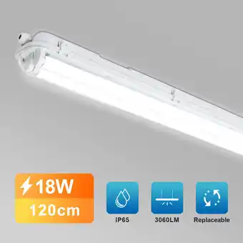 ManoMano Hengda LED Feuchtraumleuchte Wannenleuchte Tageslicht Werkstatt Leuchten Badlampe IP65 120cm Kaltweiß 2X - Weiß Angebot