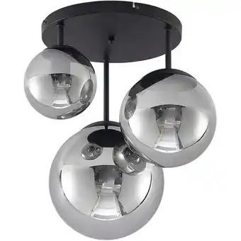 ManoMano Lindby - Teeja Deckenlampe, 3 Glaskugeln, rauchgrau - rauchgrau, Schwarz Angebot