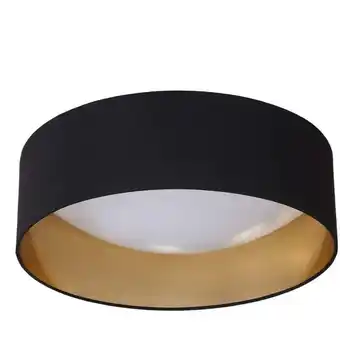 ManoMano Lindby - Stoff-Deckenlampe Coleen in Schwarz, innen gold - Schwarz, gold, weiß Angebot