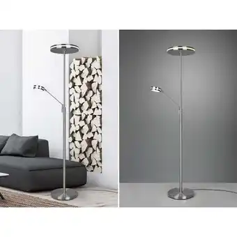 ManoMano Großer led Deckenfluter franklin mit Lesearm, Höhe 181cm, Silber Angebot