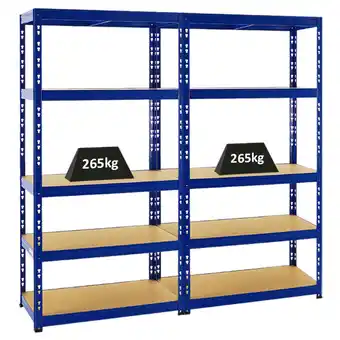 ManoMano Proregal-regale Günstig Kaufen - proregal Mega Deal 2x Schwerlastregal Tiger HxBxT 180x90x45 cm Fachlast 265kg Blau - Blau Angebot