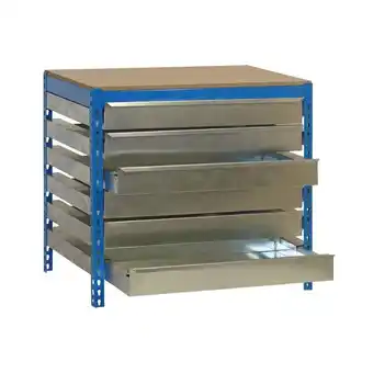 ManoMano PROREGAL Werkbank BUFFALO mit Schubfächern HxBxT 84x90x61cm Traglast 600kg Verzinkt - Blau Angebot