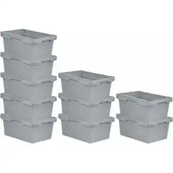 ManoMano SparSet 10x Conical Mehrweg-Stapelbehälter Grau HxBxT 27,3x40x60cm 47 Liter Lagerbox Eurobox Transportbox Transportbehälter S Angebot